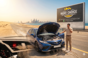 Car parked in hot desert climate showing AC failure due to extreme heat in Dubai