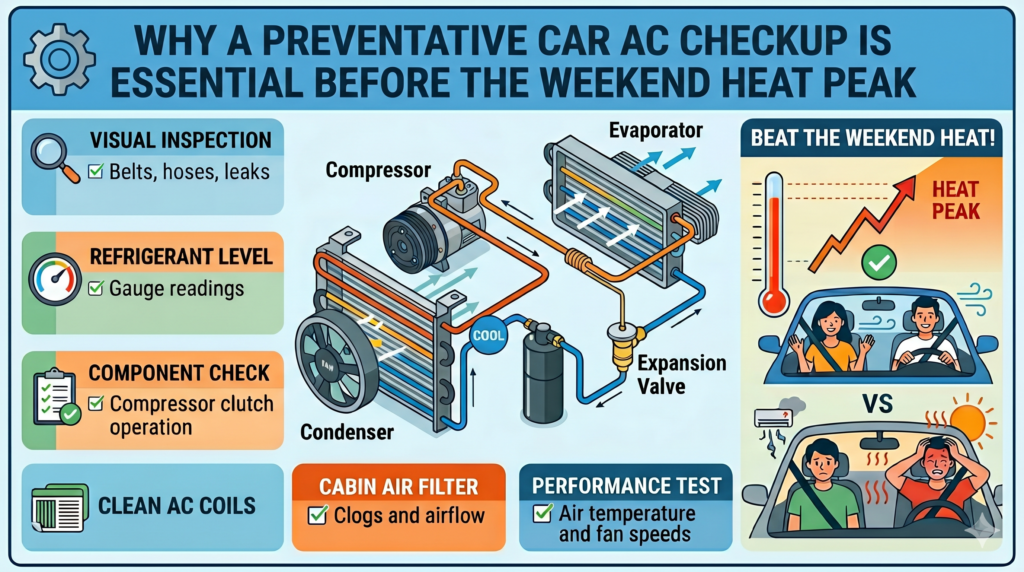 Why a Preventative Car AC Checkup is Essential Before the Weekend Heat Peak